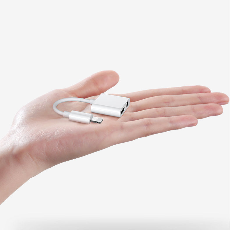 Audio-Adapter Lightning zu Lightning Joyroom S-Y104 Ben, mit Lightning-Ladeanschluss, Weiß