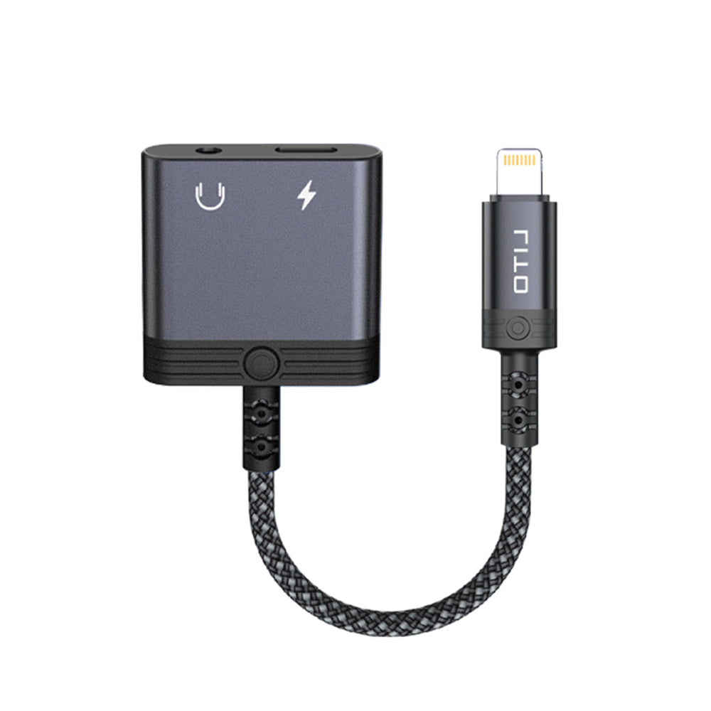 Audioadapter Lightning - Lightning / 3.5mm Lito LA04L, Schwarz