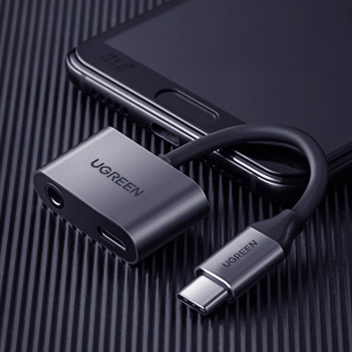 Audioadapter USB-C - 3,5 mm / USB-C UGREEN CM193, Grau