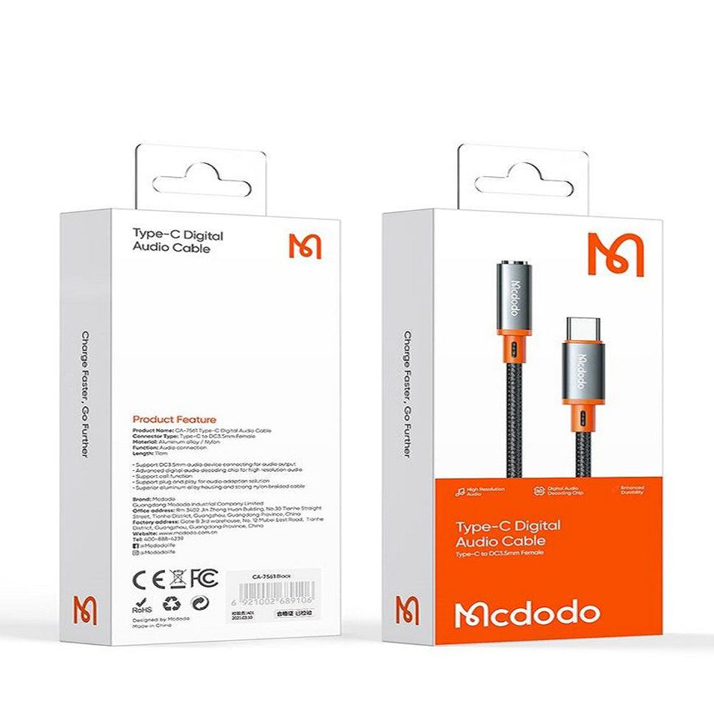 USB-C - 3,5mm Audioadapter McDodo CA-7561, Schwarz