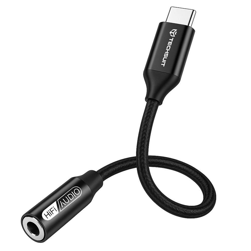 USB-C to 3.5mm Audio Adapter Techsuit AC13 FuseXound, Black