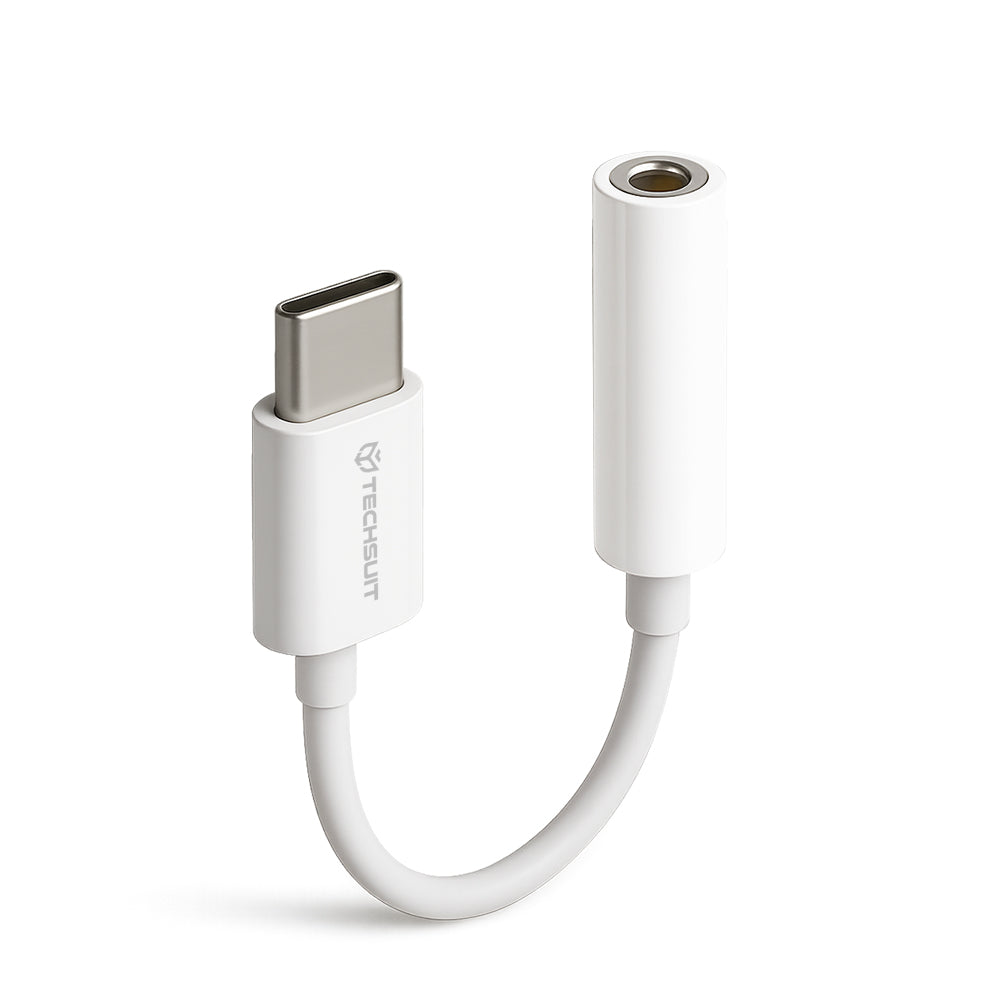 Audioadapter USB-C - 3,5mm Techsuit AC18 MusicBox, Weiß, Set 2 Stück