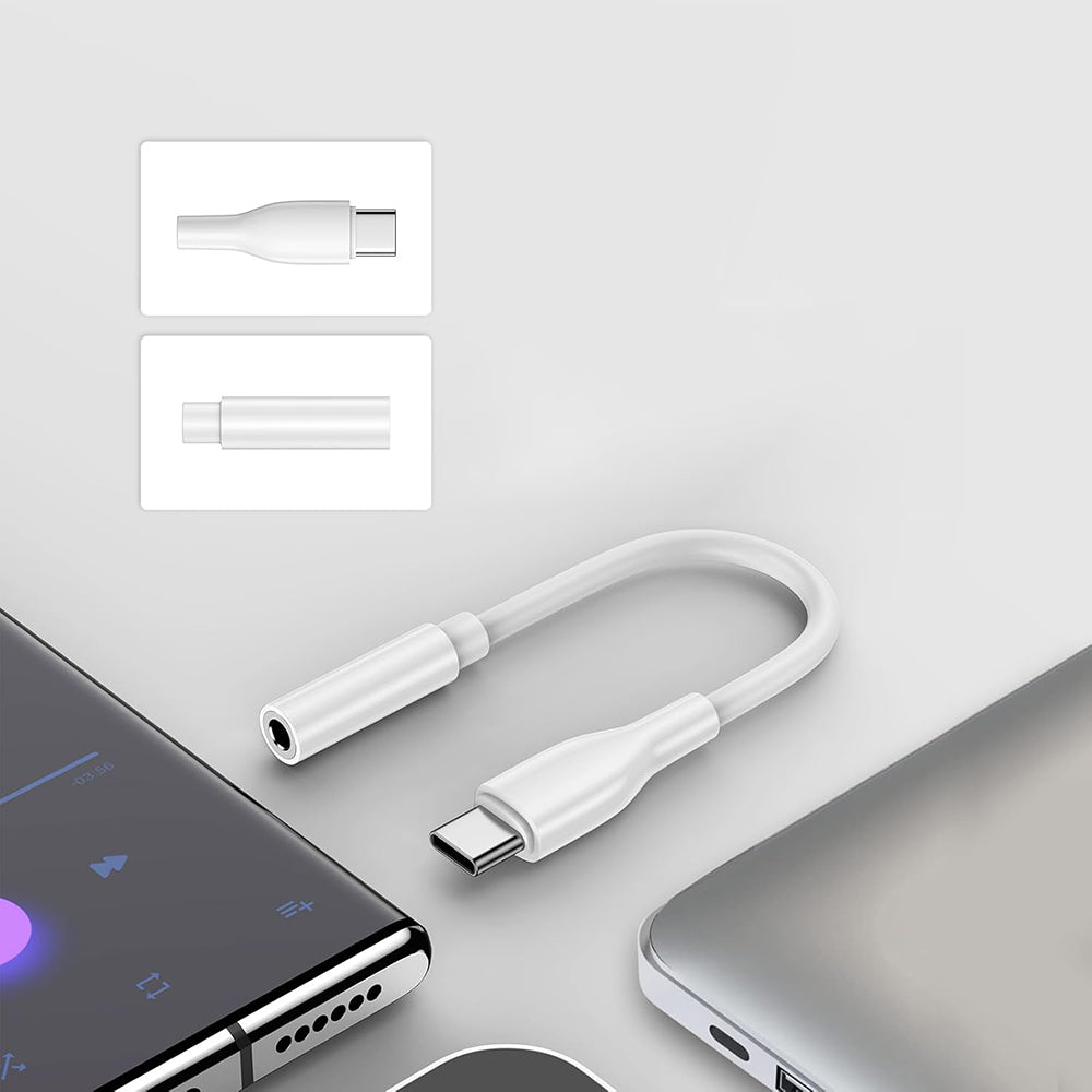 Audioadapter USB-C - 3,5mm Techsuit AC18 MusicBox, Weiß, Set 2 Stück