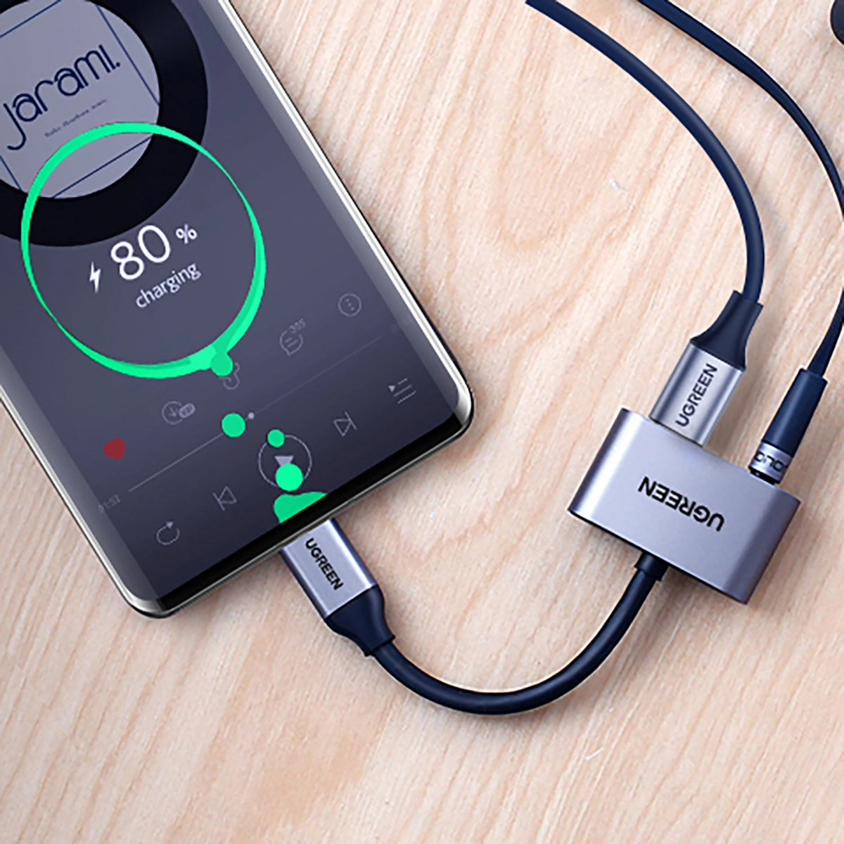 Audioadapter USB-C - 3,5 mm / USB-C UGREEN CM193, Grau