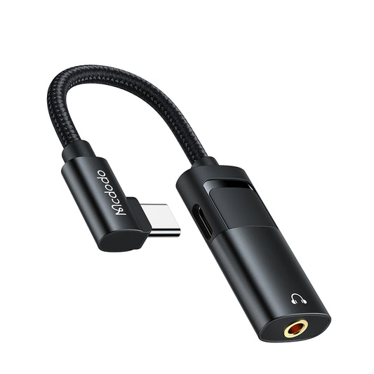 Audio-Adapter USB-C - USB-C / 3,5 mm McDodo CA-1880, Schwarz