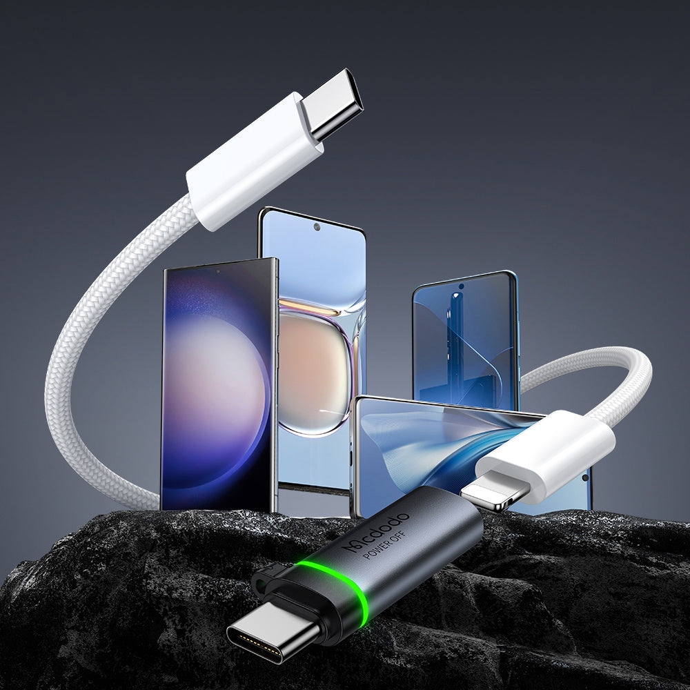 Daten- und Ladeadapter Lightning - USB-C McDodo OT-6010 Power Off, Schwarz