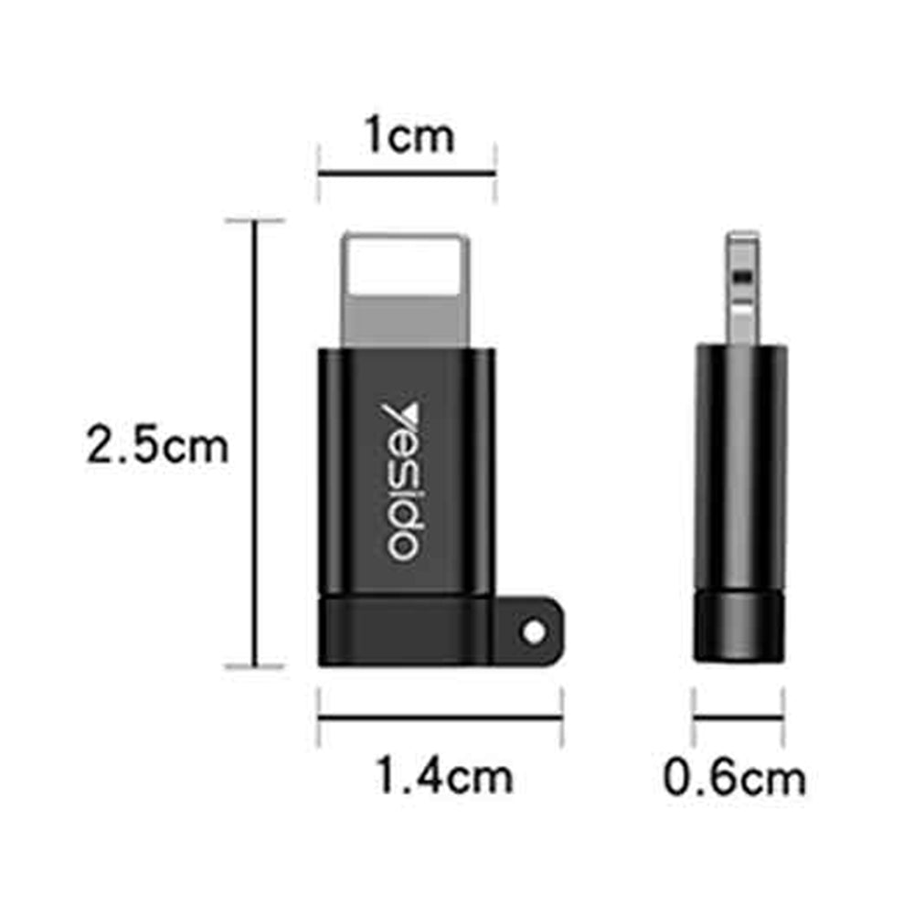 Daten- und Ladeadapter microUSB - Lightning Yesido GS05, Schwarz