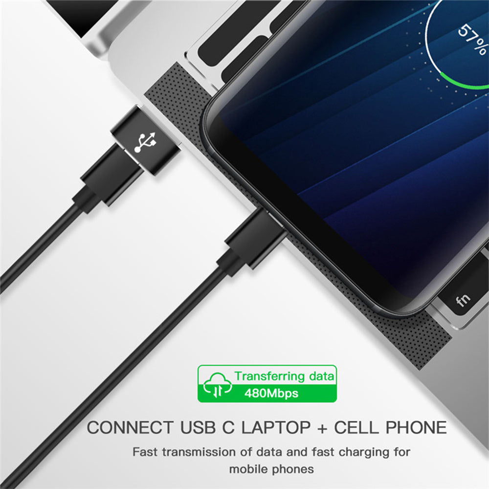 USB-C - USB-A Daten- und Ladeadapter Techsuit, Schwarz