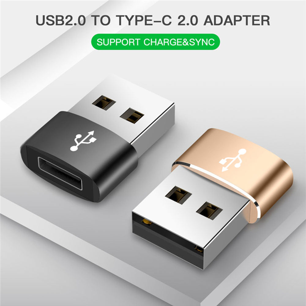 USB-C - USB-A Daten- und Ladeadapter Techsuit, Schwarz