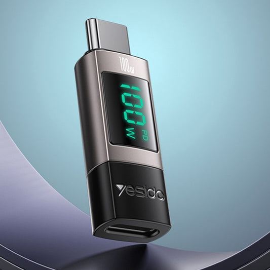 USB-C Daten- und Ladeadapter - USB-C Yesido GS24 Display, Grau