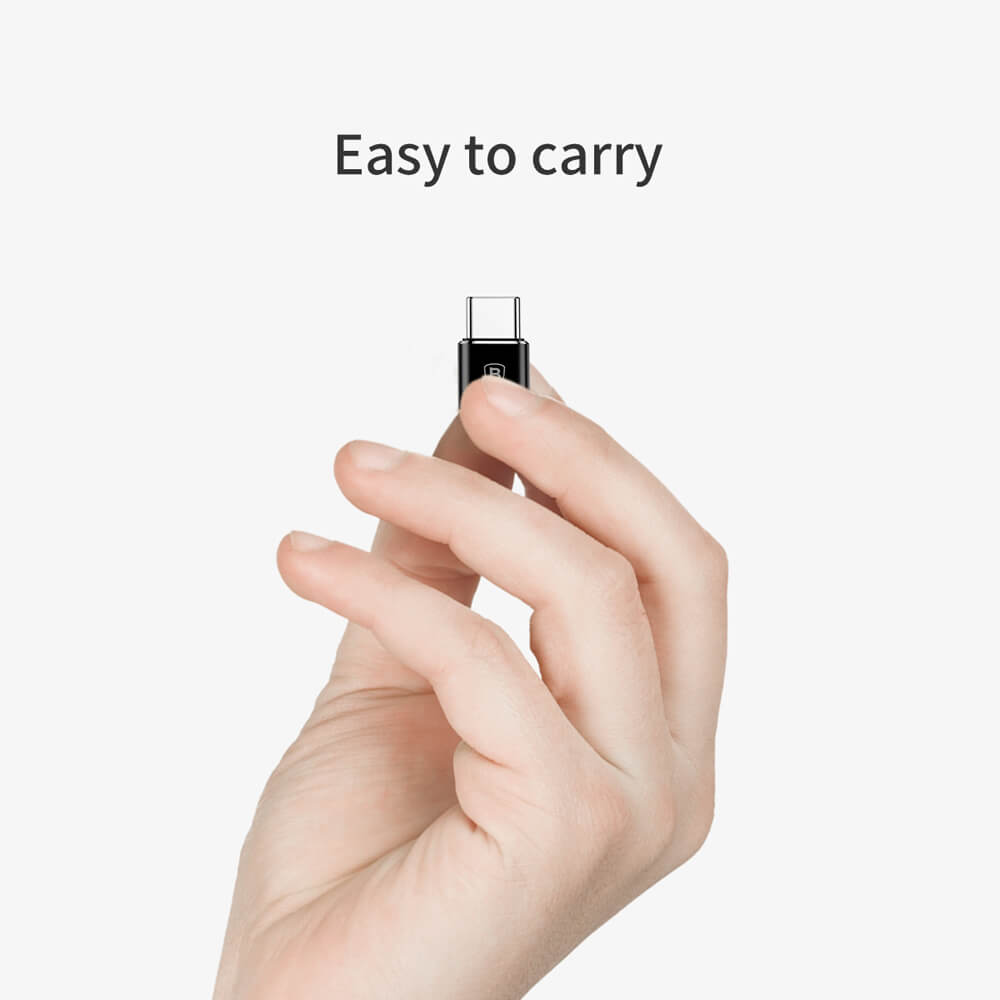 Baseus microUSB - USB-C Daten- und Ladeadapter, schwarz CAMOTG-01