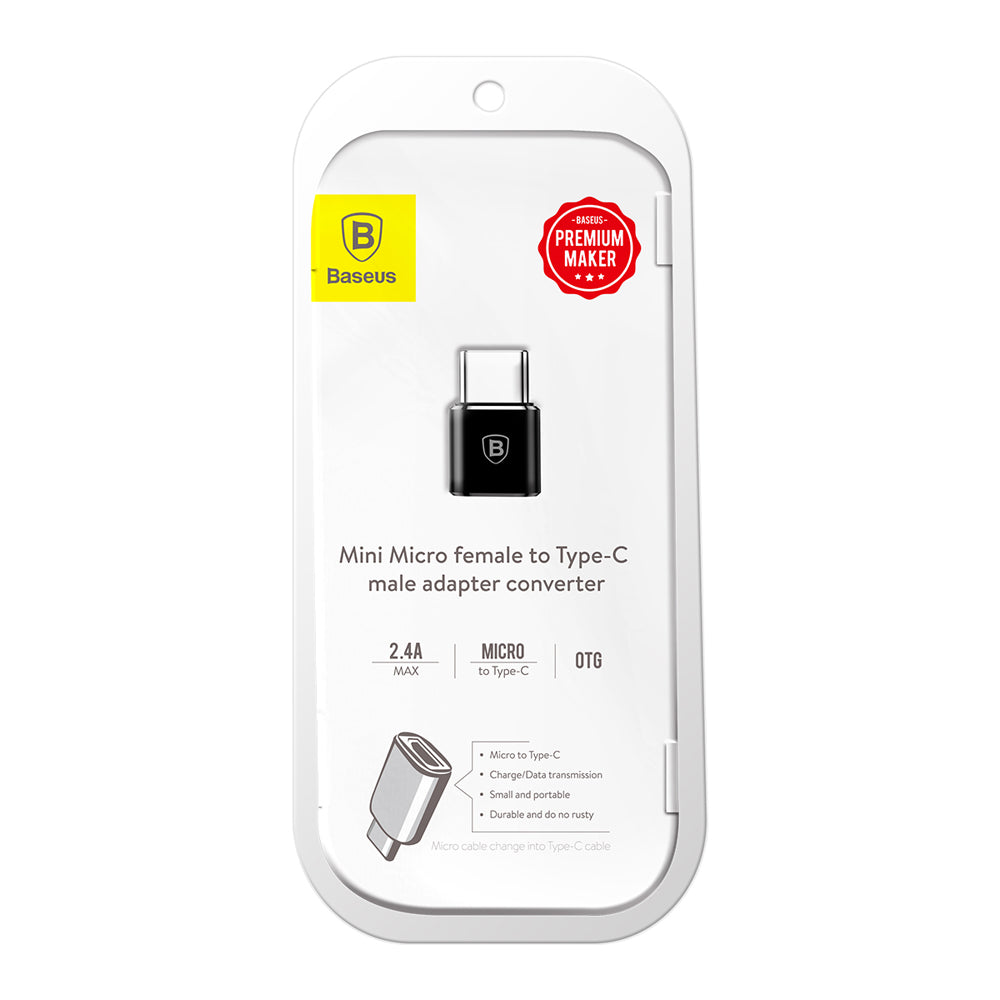 Baseus microUSB - USB-C Daten- und Ladeadapter, schwarz CAMOTG-01
