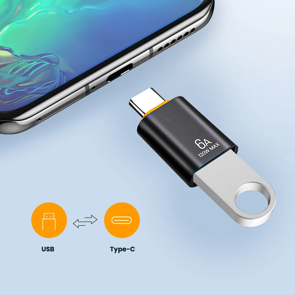 OTG Adapter USB-C - USB-A Techsuit A2 HyperPort, Schwarz Orange