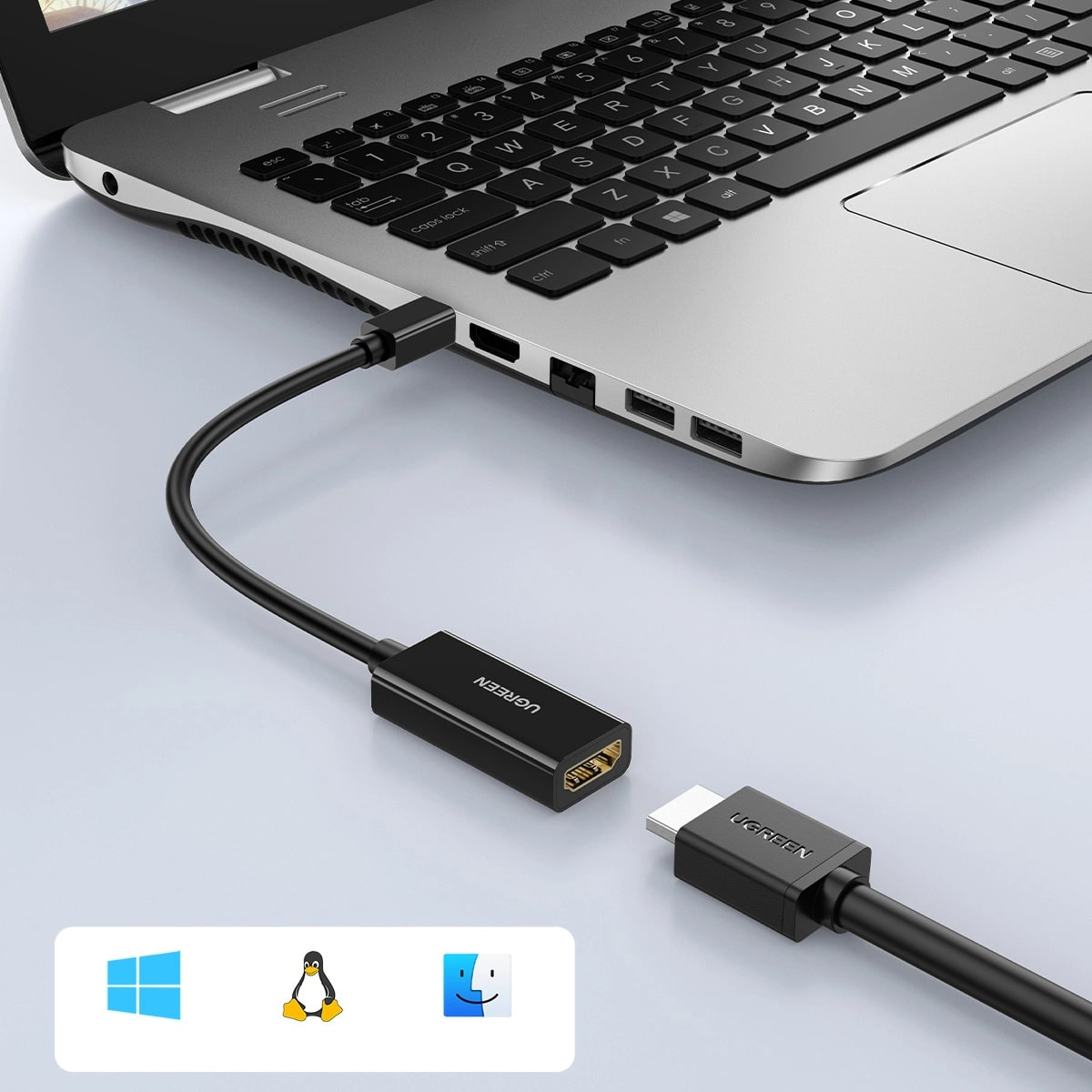 UGREEN MD112 Videoadapter, MiniDisplayPort - HDMI, 4K, Schwarz
