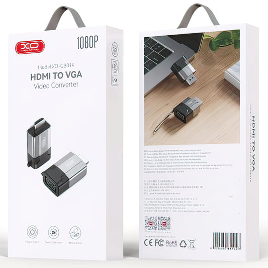 Video-Adapter XO Design GB014, HDMI - VGA, Grau