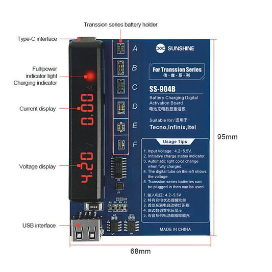 Sunshine SS-904B Netzteilplatine für TECNO / Infinix / Itel Series, 2in1