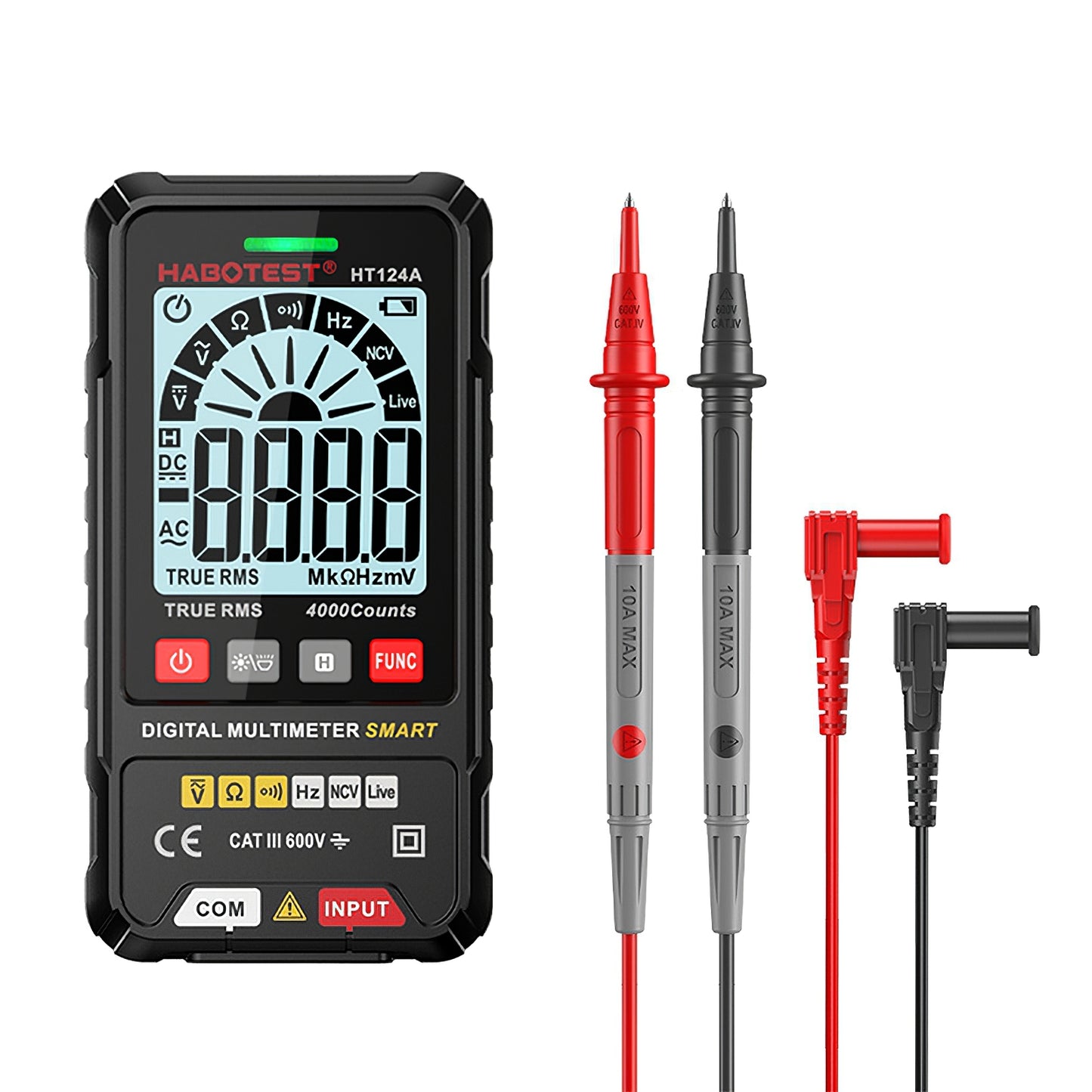 Habotest HT124A Digitales Multimeter | CAT.III 600V | NCV | Multimessgerät