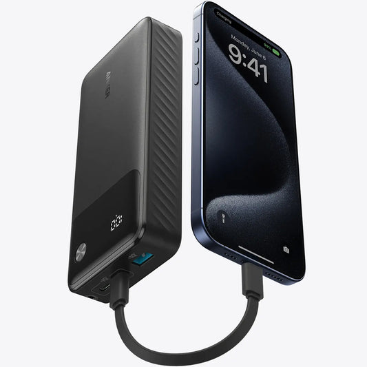 Anker Externer Akku, 20000mAh, 30W, QC + PD, 1 x USB-A - 2 x USB-C, Schwarz A1384G11