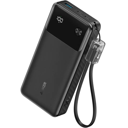 Anker Externer Akku, 20000mAh, 30W, QC + PD, 1 x USB-A - 2 x USB-C, Schwarz A1384G11