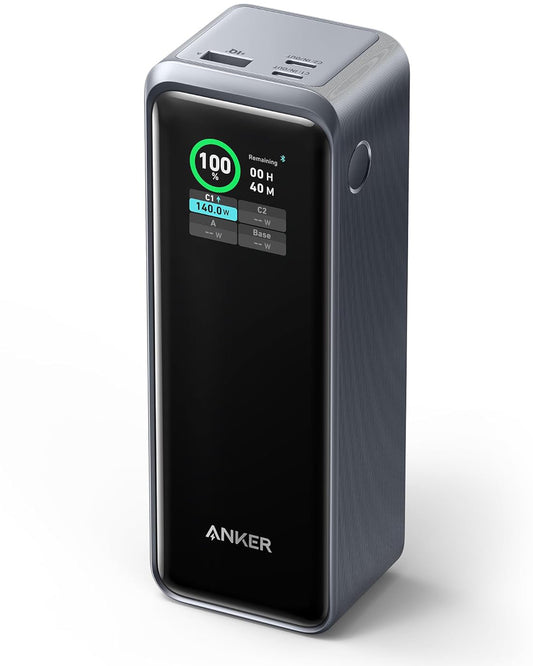 Anker Prime Externe Batterie, 27650mAh, 250W, QC + PD, 1 x USB-A - 2 x USB-C, Schwarz A1340011 A1340011