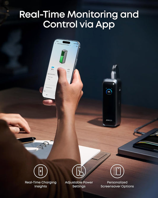 Externer Akku Anker Prime, 20100mAh, 220W, QC + PD, 1 x USB-A - 2 x USB-C, Schwarz A110BH11