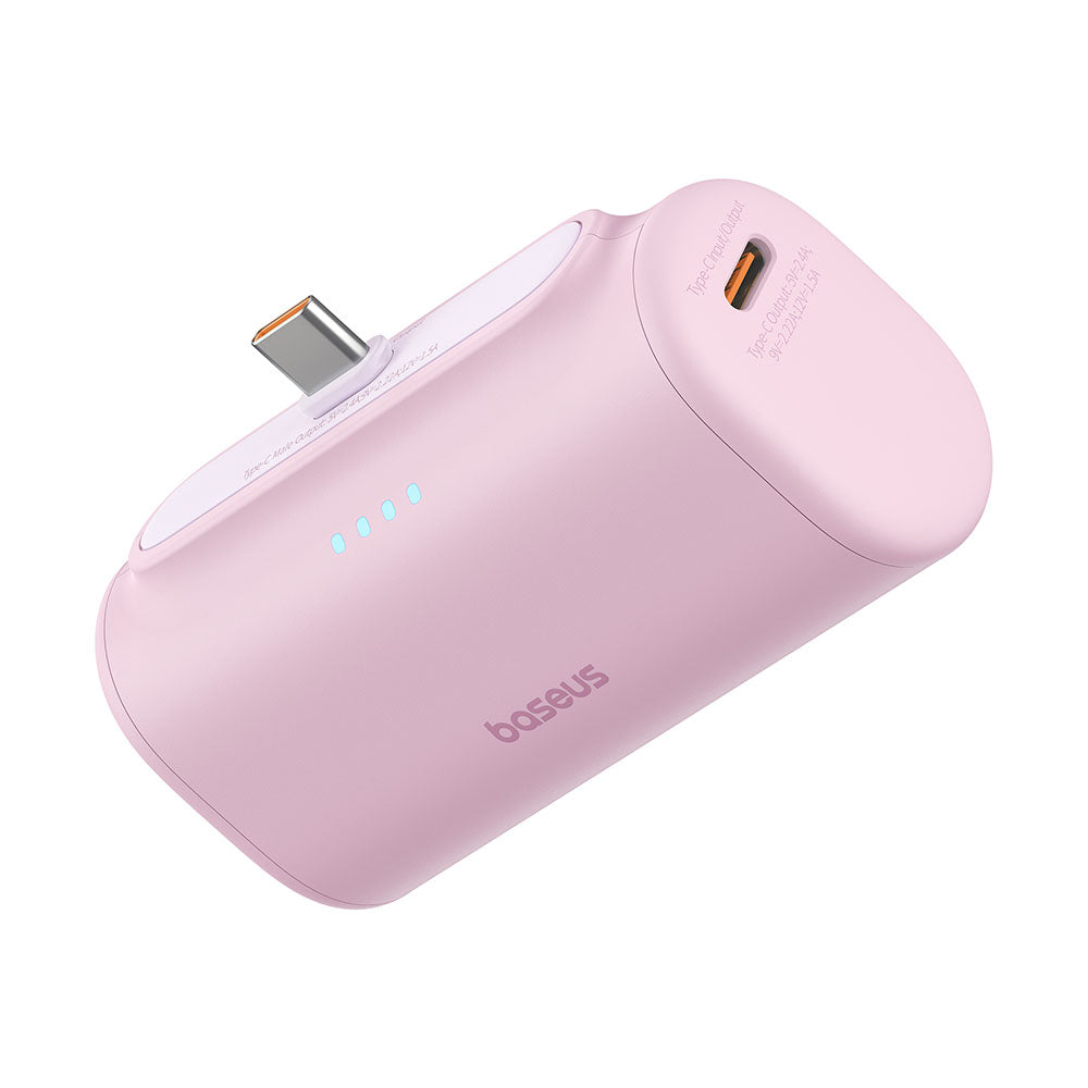 Baseus Compact External Battery, 5000mAh, 20W, PD, 2 x USB-C, Pink P10068306413-00