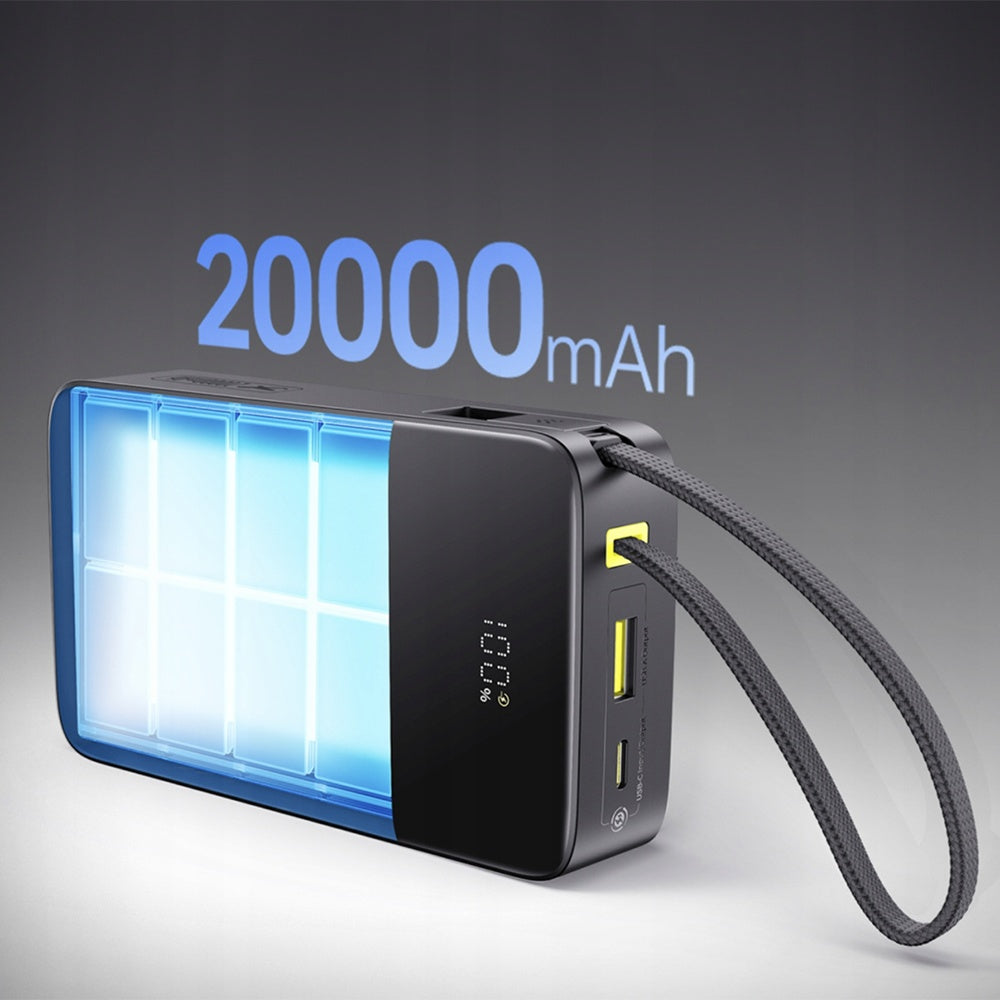 Externer Akku Baseus EnerFill Bipow2 Pro, 20000mAh, 22.5W, QC + PD, 1 x USB-A - 2 x USB-C, Schwarz E0027701