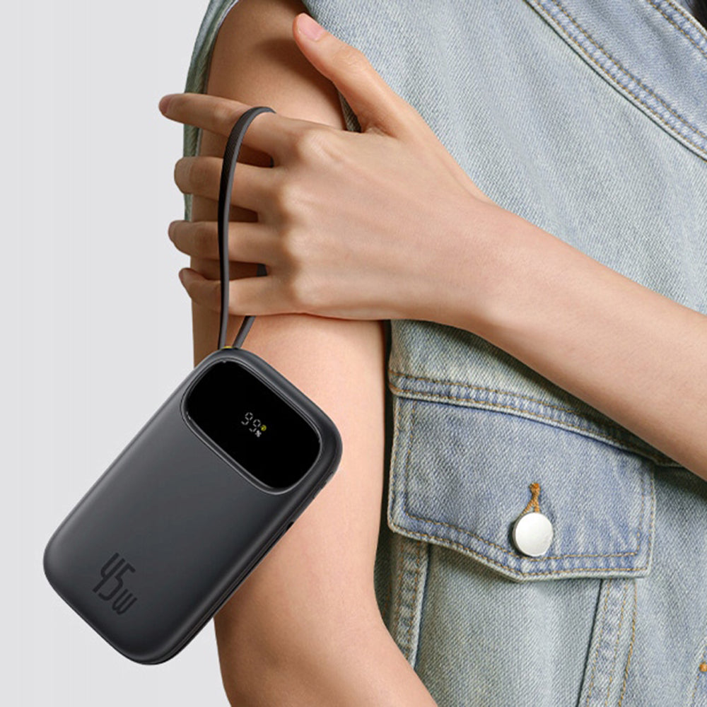 Baseus EnerFill FC31 Qpow 3 External Battery, 10000mAh, 45W, QC + PD, 1 x Lightning - 1 x USB-A - 2 x USB-C, Black E0028C00