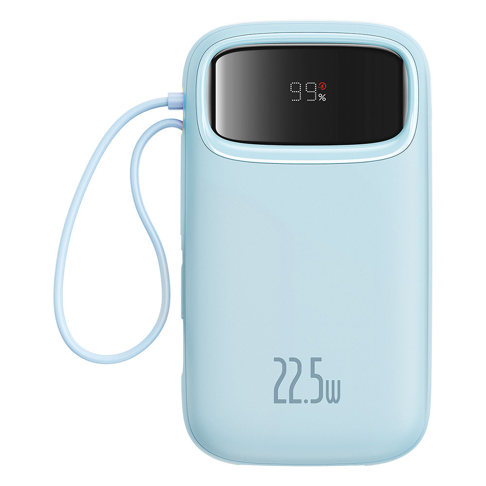 Baseus Qpow Pro+ External Battery, 10000mAh, 22.5W, QC + PD, 1 x Lightning - 1 x USB-A - 2 x USB-C, Blue P10055003313-00