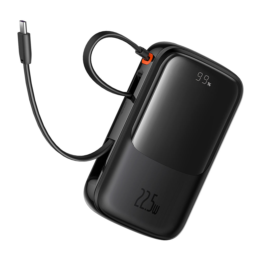 Baseus Qpow Pro+ External Battery, 10000mAh, 22.5W, QC + PD, 1 x USB-A - 2 x USB-C, Black P10067101113-00