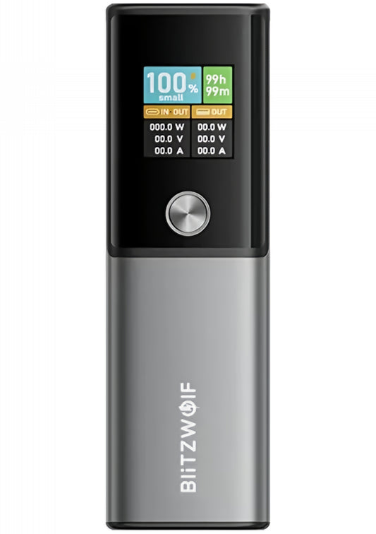 Externe Batterie BlitzWolf BW-P23, 14000mAh, 100W, QC + PD, 1 x USB-A - 1 x USB-C, Grau