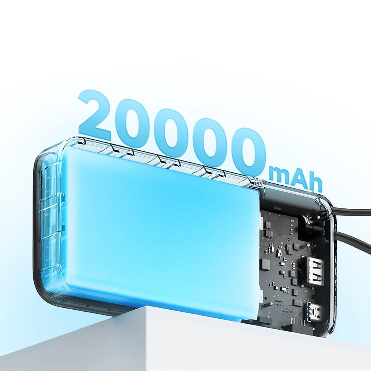 Externer Akku Cuktech, 20000mAh, 55W, QC + PD, 1 x USB-A - 2 x USB-C, Grau CUKP200NGLDG