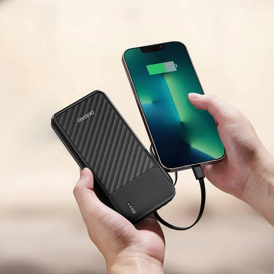Externer Akku Dudao K11, 10000mAh, 10W, 1 x Lightning - 1 x microUSB - 1 x USB-A - 1 x USB-C, Schwarz