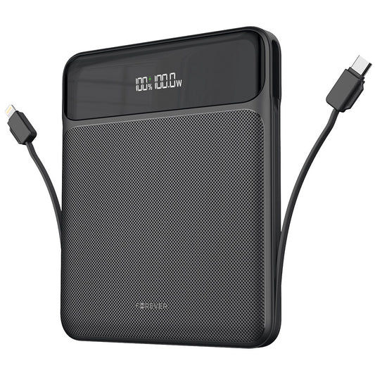 Forever TB-200 Externer Akku, 20000mAh, 100W, QC + PD, 1 x Lightning - 2 x USB-C - 2 x USB-A, Schwarz