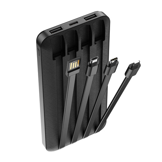 Externer Akku Forever TB-411, 10000mAh, 10W, 1 x Lightning - 1 x microUSB - 1 x USB-C - 2 x USB-A, Schwarz
