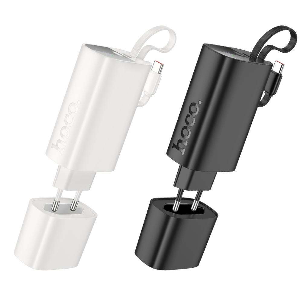 HOCO J148 2-in-1 Power Bank, 5000mAh, 20W, PD, 2 x USB-C, White