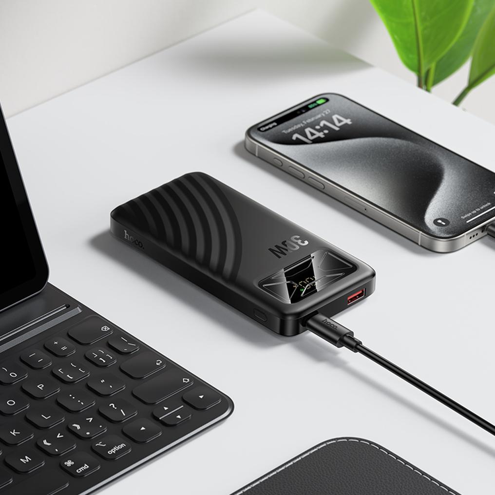 HOCO Q42 Powerbank, 10000 mAh, 30 W, QC + PD, 1 x USB-A – 1 x USB-C, Schwarz