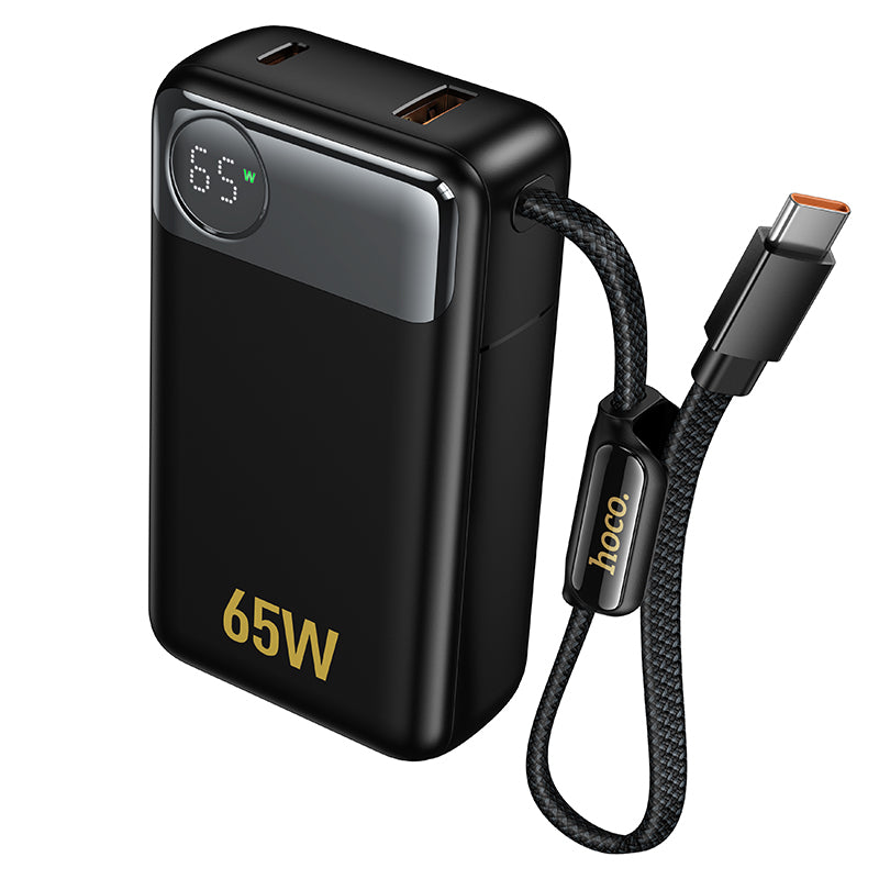 Externe Batterie HOCO Q53, 12000mAh, 65W, QC + PD, 1 x USB-A - 2 x USB-C, Schwarz