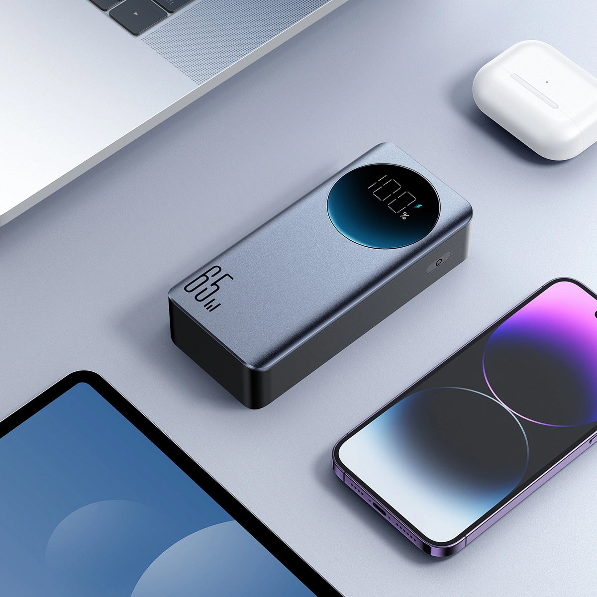 Externer Akku Joyroom JR-PBF05, 30000mAh, 65W, QC + PD, 1 x USB-A - 2 x USB-C, Schwarz