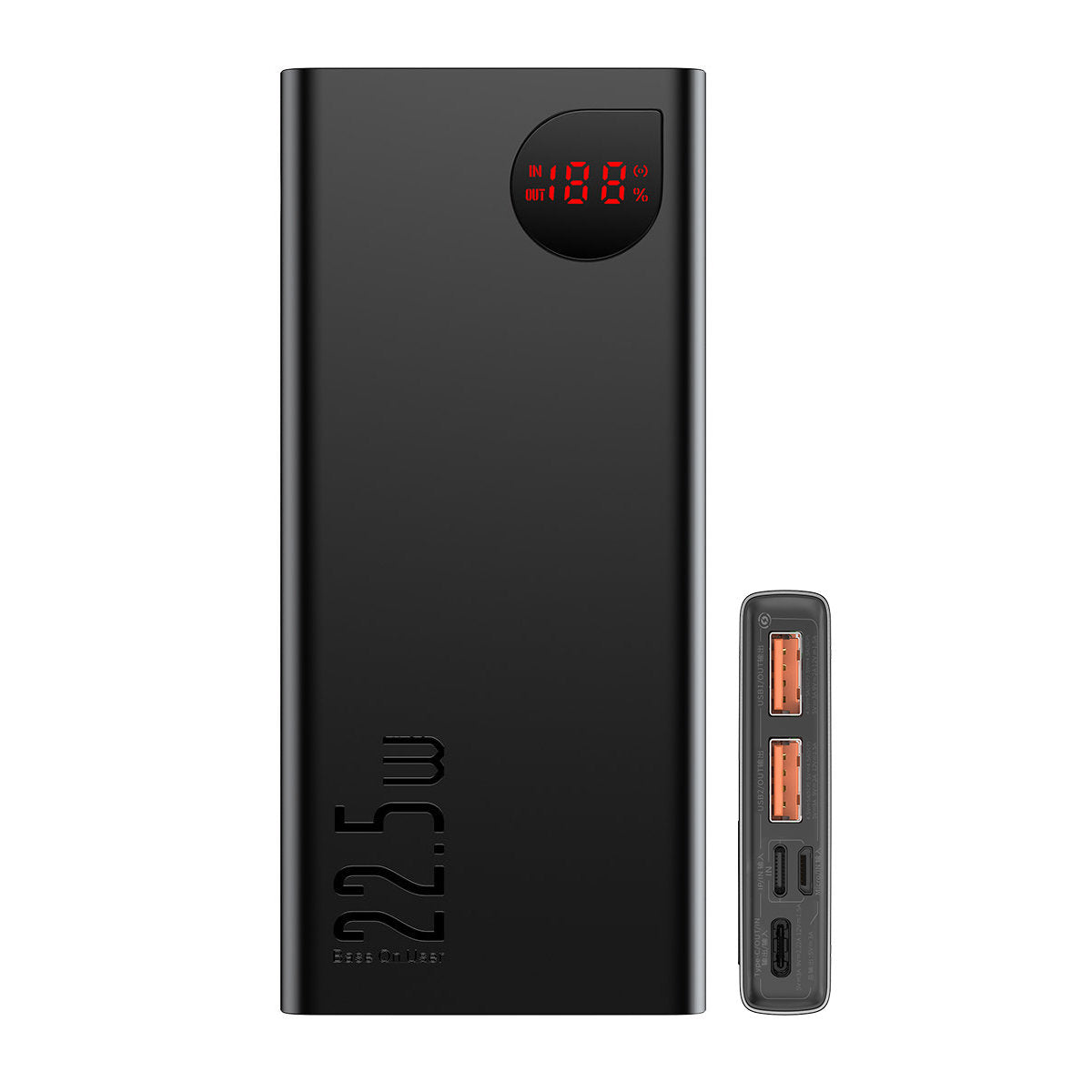 Baseus Adaman Powerbank 10000mAh | 22.5W | QC + PD | USB-C & 2x USB-A | Schwarz