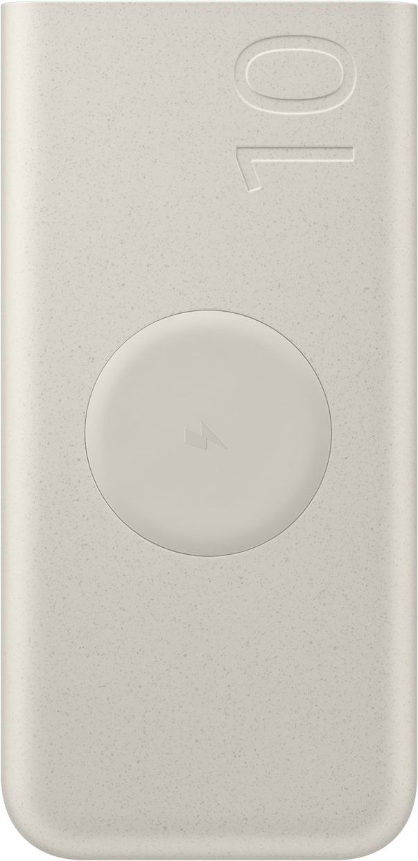 Samsung Wireless Externer Akku, 10000mAh, 25W, PD + FQI, 1 x QI - 2 x USB-C, Beige EB-U2510XUEGEU