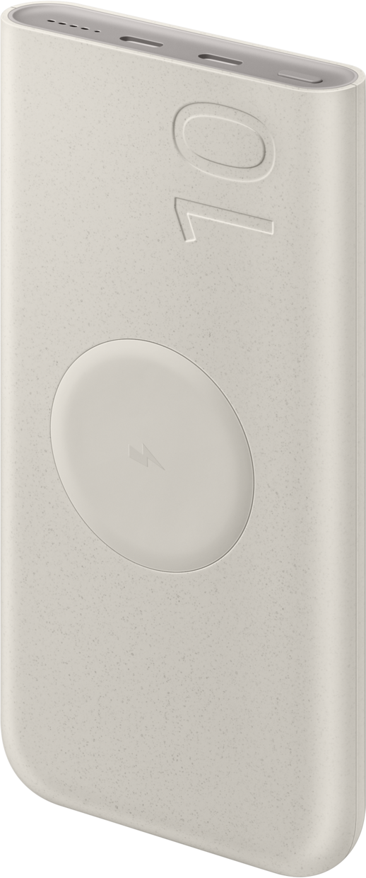 Samsung Wireless Externer Akku, 10000mAh, 25W, PD + FQI, 1 x QI - 2 x USB-C, Beige EB-U2510XUEGEU