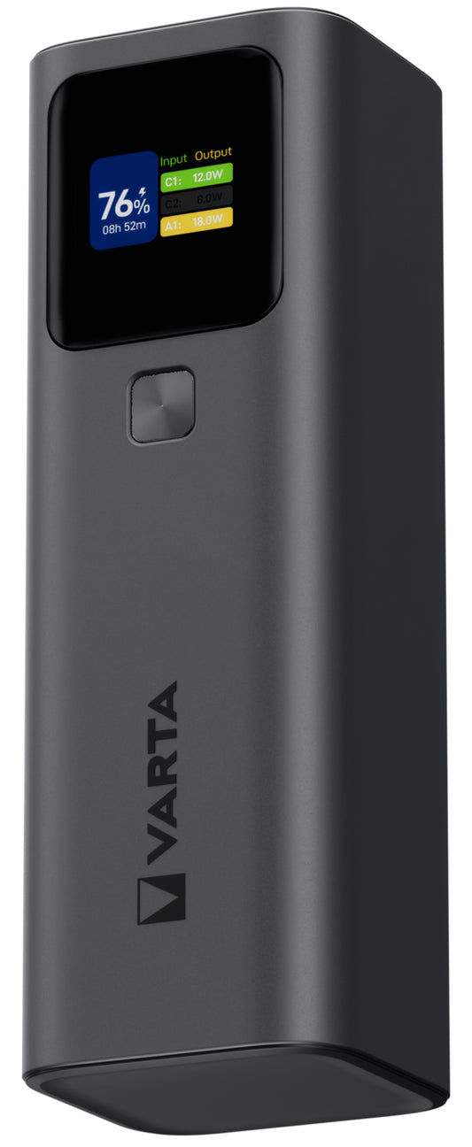 Externer Akku Varta High Speed, 27000mAh, 140W, QC + PD, 1 x USB-A - 2 x USB-C, Schwarz