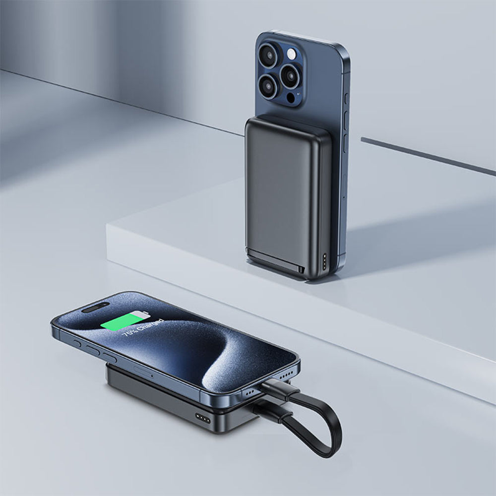 Externer Wireless Akku Acefast M11, 10000mAh, 30W, PD + FQI, 1 x QI - 1 x USB-C, Schwarz
