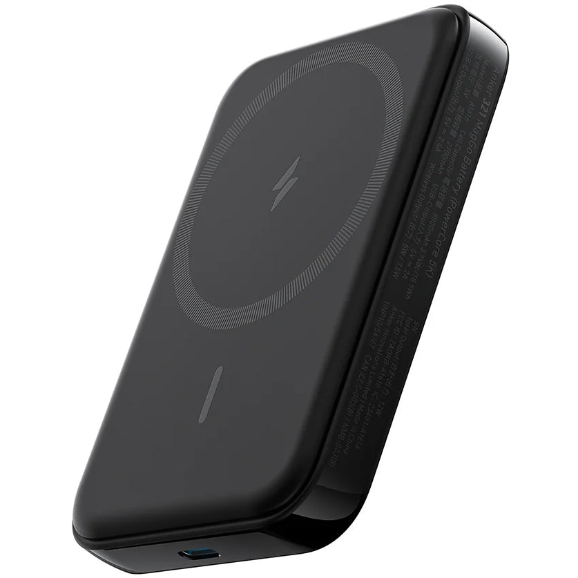 Externer Wireless Akku Anker 321 MagGo, 5000mAh, 7.5W, PD + FQI, 1 x QI - 1 x USB-C, Schwarz A1616G11