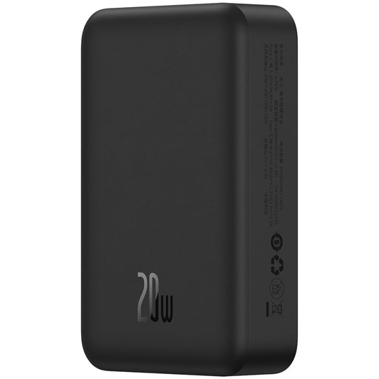 Externer Wireless-Akku Baseus Magnetic Mini, 20000mAh, 20W, PD + FQI, 1 x QI - 1 x USB-C, Schwarz PPCX150001