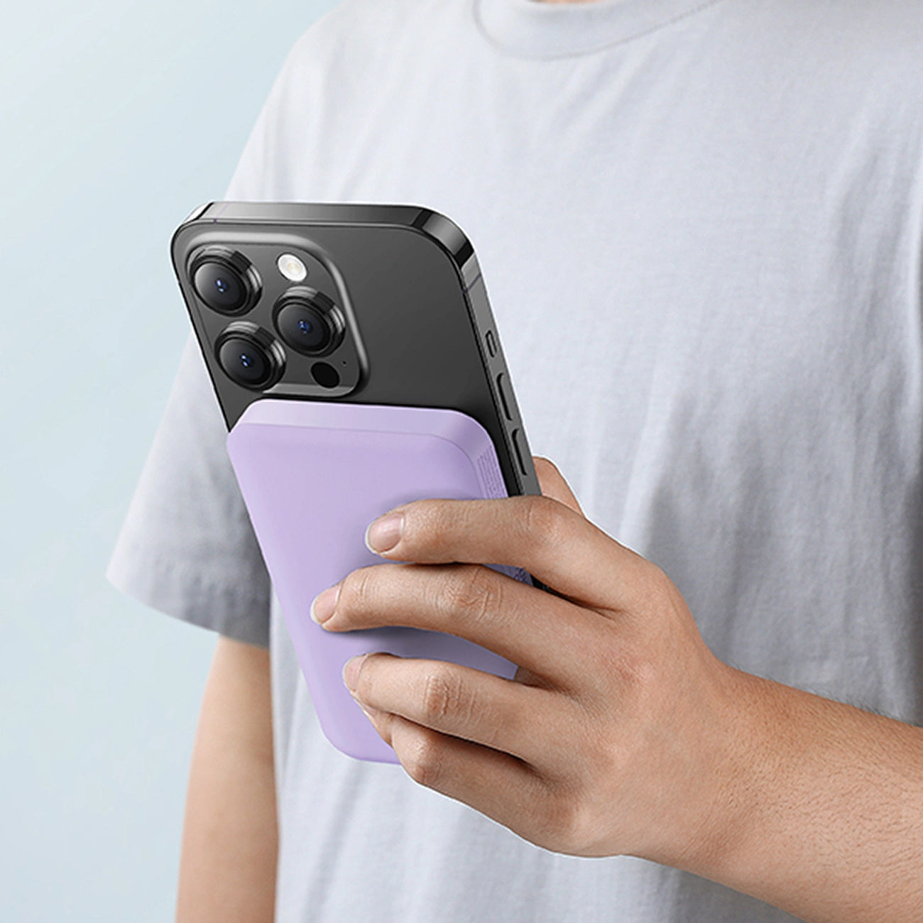 Externer Wireless-Akku Baseus Magnetic Mini, 5000mAh, 20W, PD + FQI, 1 x QI - 1 x USB-C, Lila P10022107513