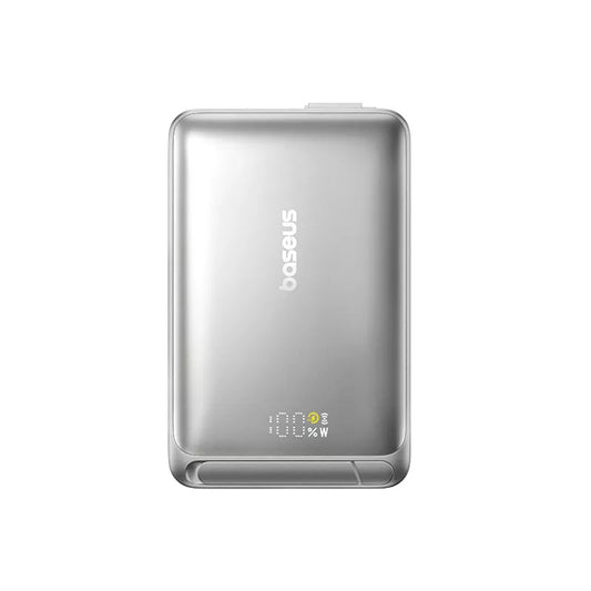 Externer Wireless-Akku Baseus Nomos Kickstand, 10000mAh, 45W, PD + QI, 1 x QI - 1 x USB-C, Schwarz P10078800843-00
