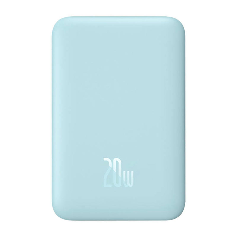 Externer Wireless-Akku Baseus Magnetic Mini, 10000mAh, 20W, PD + FQI, 1 x QI - 1 x USB-C, Blau PPCX110103