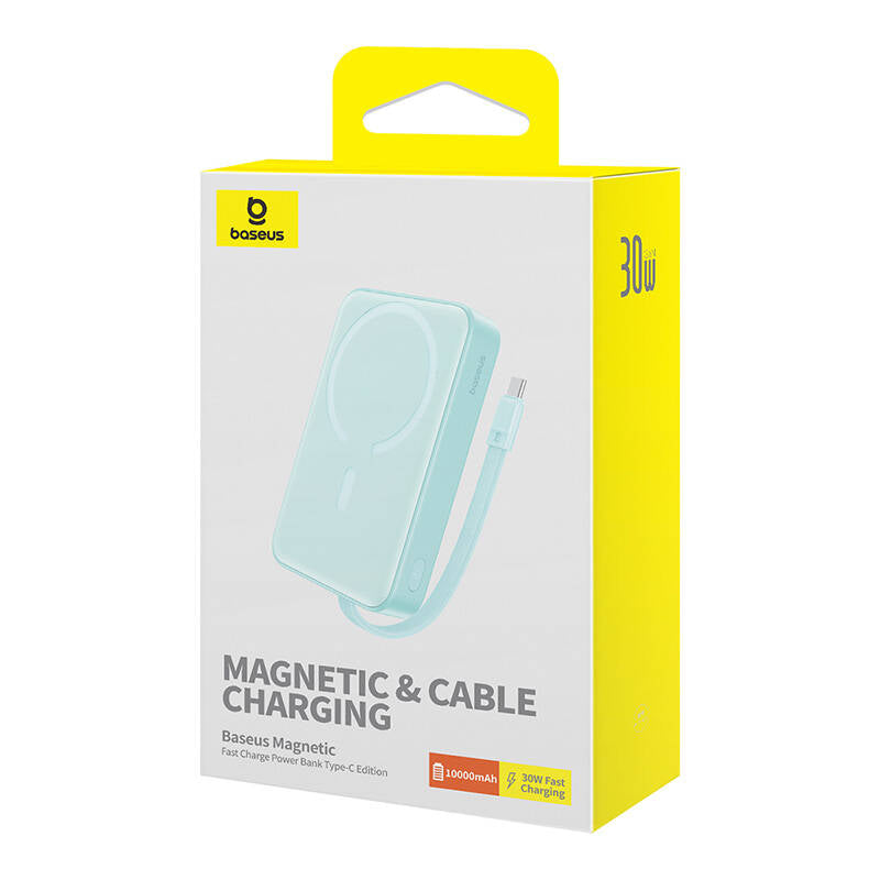 Externer Wireless-Akku Baseus Magnetic Mini, 10000mAh, 30W, PD + FQI, 1 x Lightning - 1 x QI - 1 x USB-C, Blau P1002210B333-00